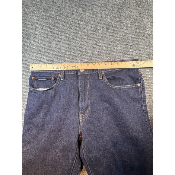 LEVI'S Premium 502 Jeans-Single Stitch Seams-EX Cond 36x34 Dark Wash Big (E) - Picture 10 of 15